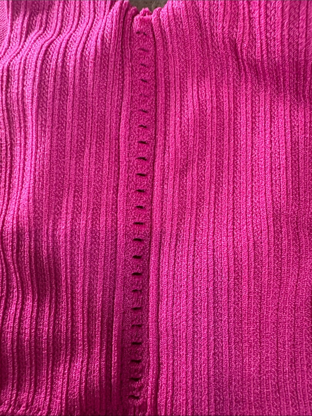 Pink Ribbed V-Neck Crop Tank - Picture 5 of 5